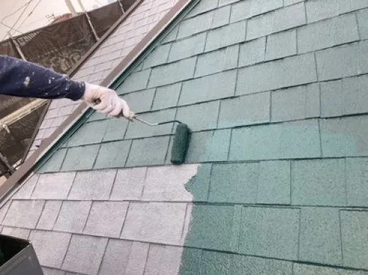 屋根塗装 -  中塗り