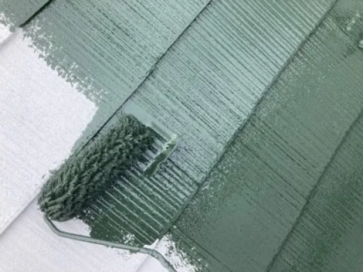 屋根塗装 - 中塗り